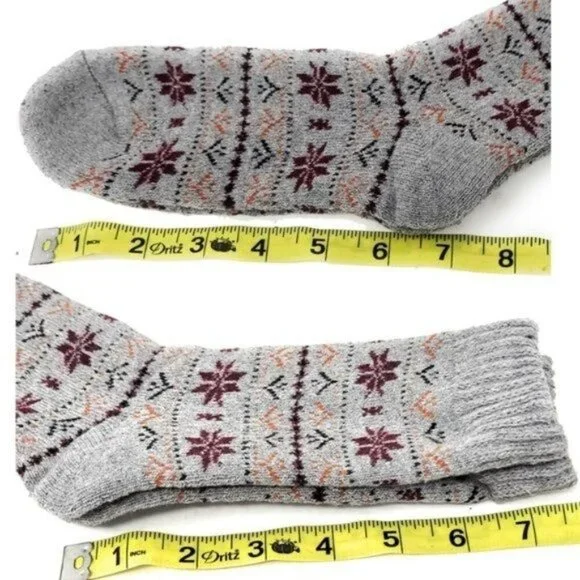 Women Wool Socks 9-11 Lamb Wool Warm Winter Socks Hearts Christmas Print 12-PACK - Picture 5 of 5